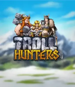 Step into the world of "Troll Hunters," where fierce Viking warriors prepare to confront their foes. The logo features a male and female Viking, armed and ready, set against a chilly landscape. They emanate strength and courage, capturing the spirit of the game's adventurous theme.